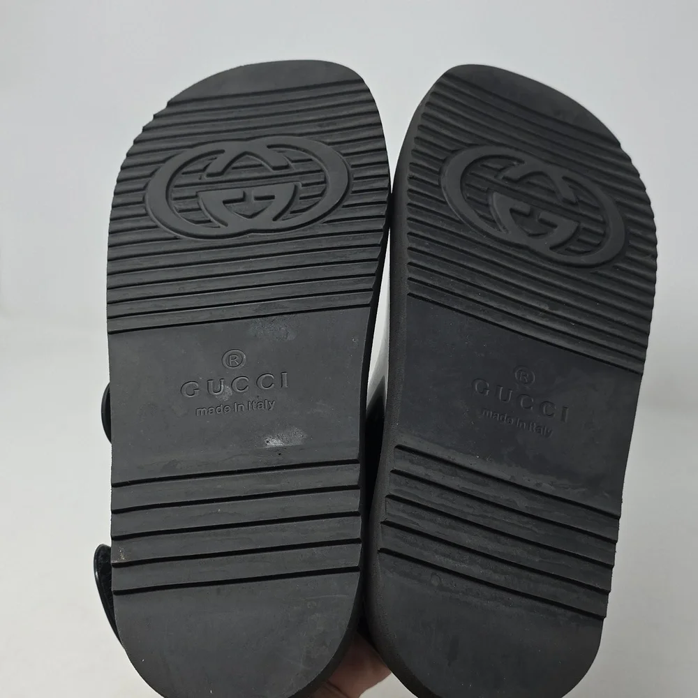 Gucci Black Double Buckle Strap Women's Sandals Size 38